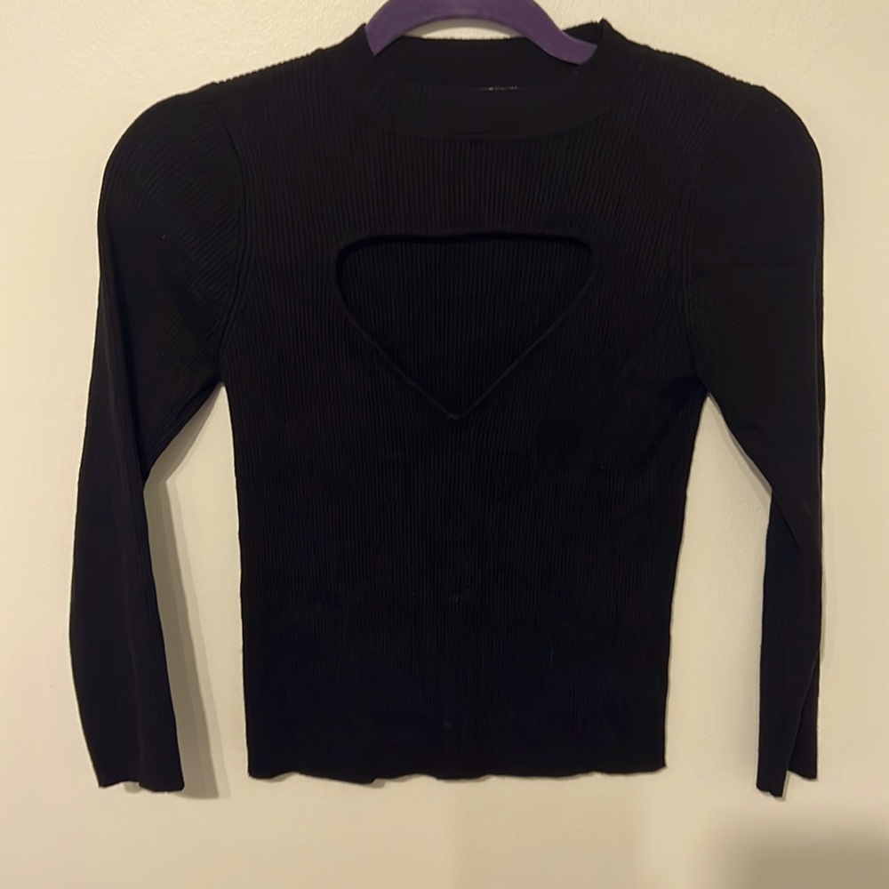 Zara cutout long sleeve top